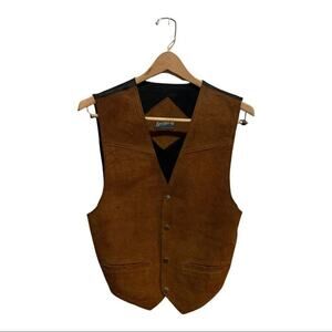 Vintage brown suede leather vest by Ever Blue! Sz mens small. Western!